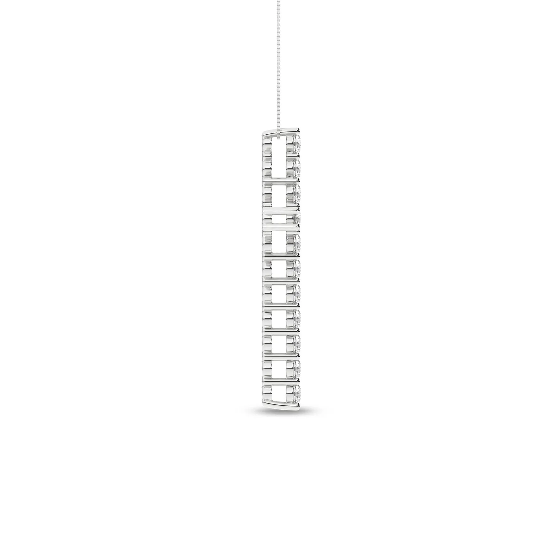 1 Carat Round Lab Grown Diamond 14K Gold Cross Necklace