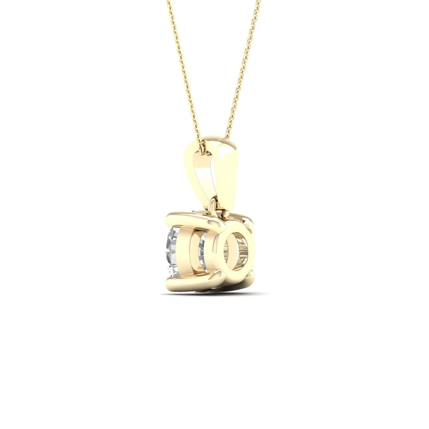 1 ½ Carat Round Lab Grown Diamond 14K Gold Solitaire Necklace