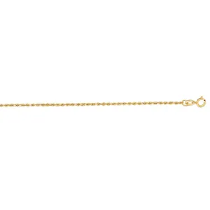 10K Gold 1.4mm Solid Diamond Cut Royal Rope Chain