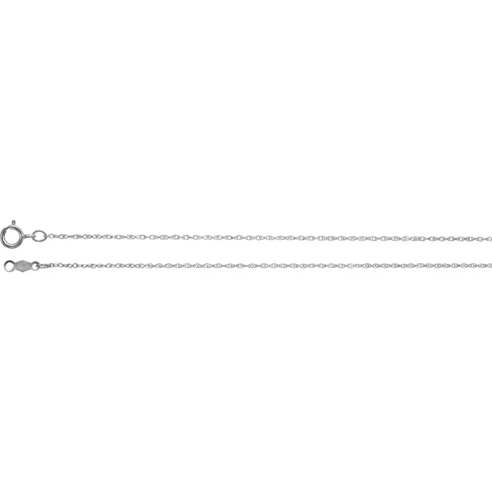 10k White Gold .85mm Rope 20" Chain