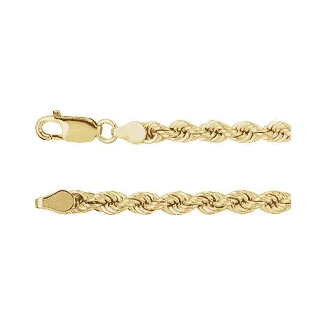 14K Gold 4 mm Rope Chain