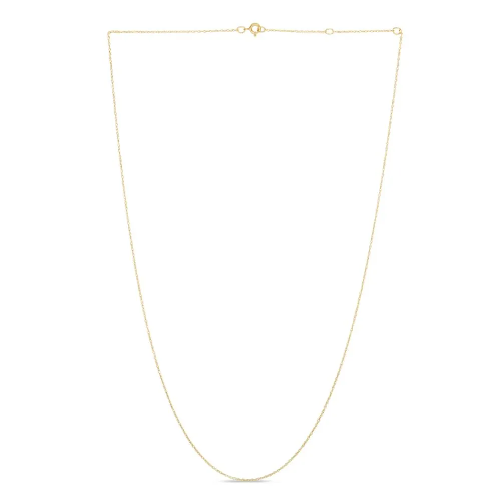 14K Gold .5mm Double Extendable Rope Chain