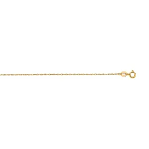 14K Gold .8mm Machine Rope Chain (Carded)