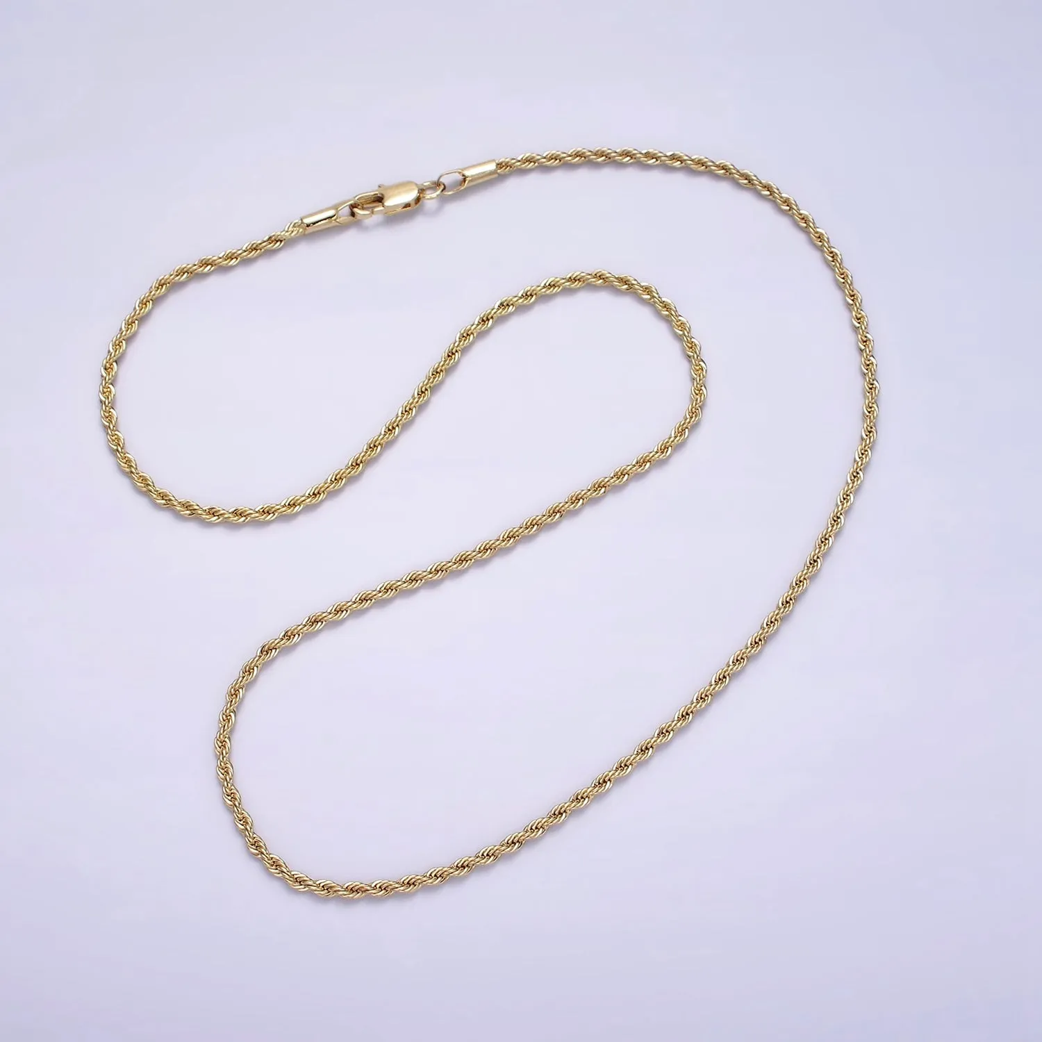 14K Gold Filled 1.8mm Rope 16 Inch, 18 Inch Choker Layering Chain Necklace | WA-2115 WA2116