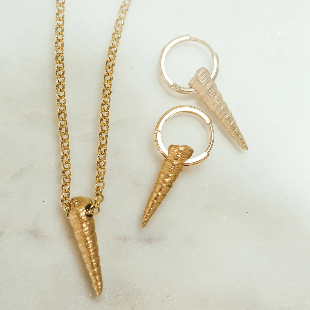 14K GOLD POKER SHELL NECKLACE