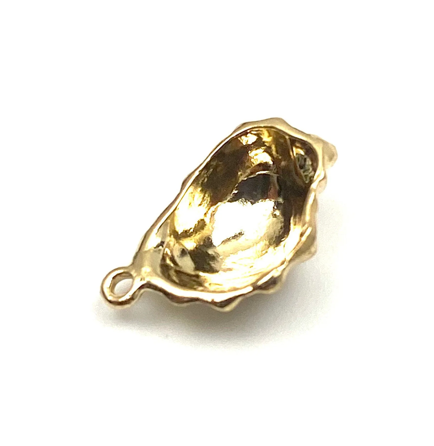 14K solid gold and white gold sea shell charm, SKU# L-23