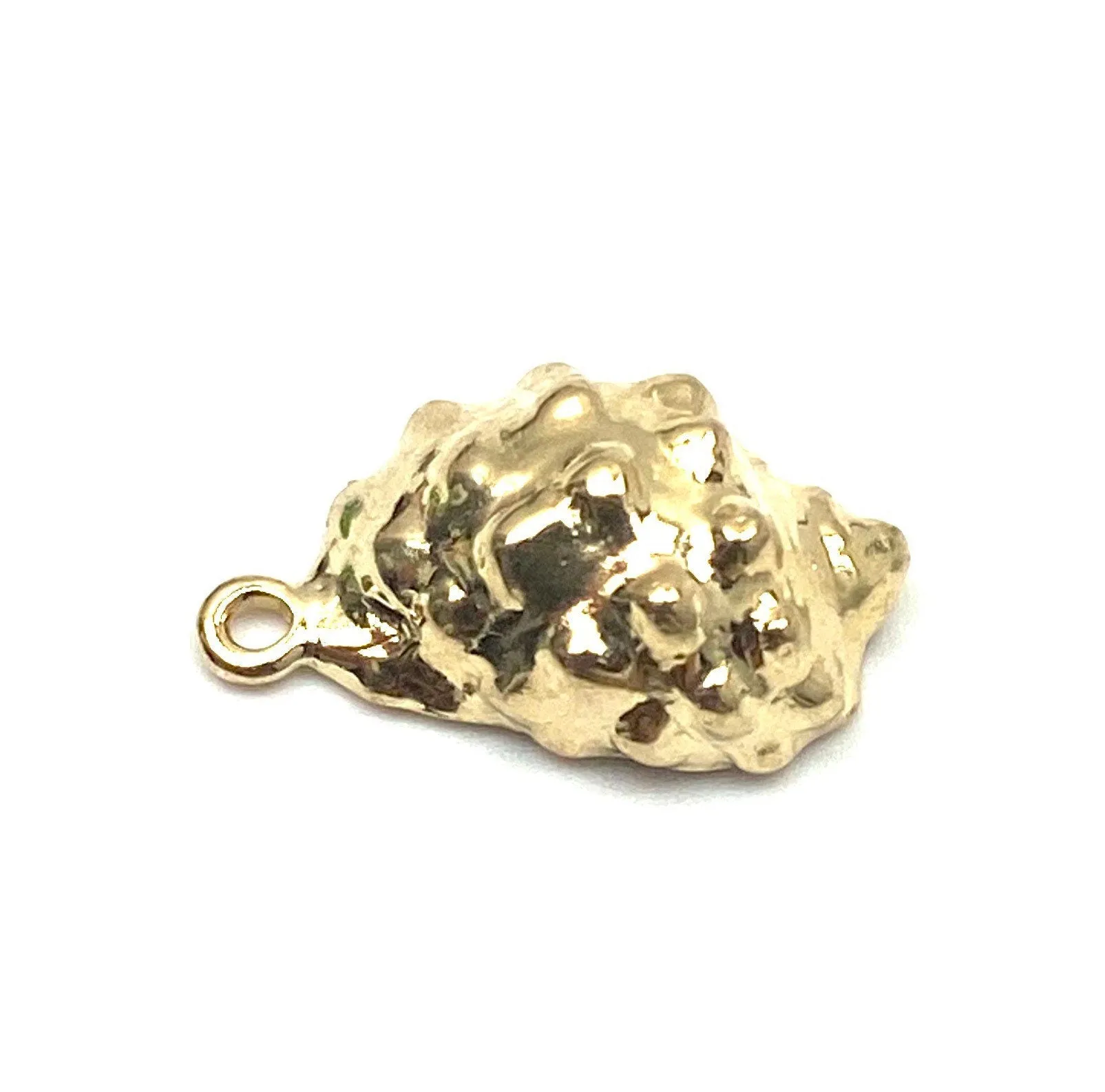 14K solid gold and white gold sea shell charm, SKU# L-23