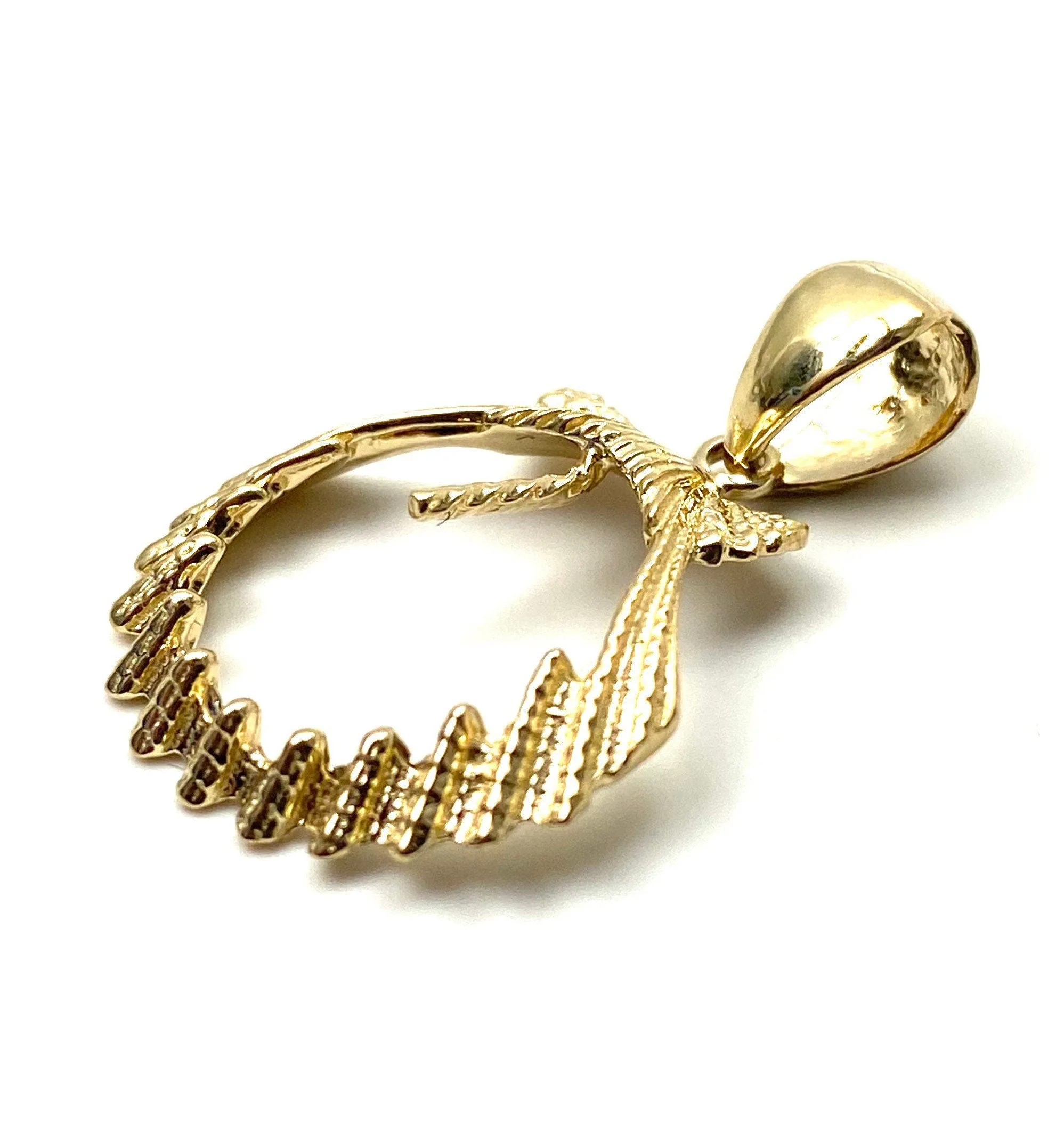 14K solid gold, white gold and rose gold shell pendant with bail, SKU# TP- 058