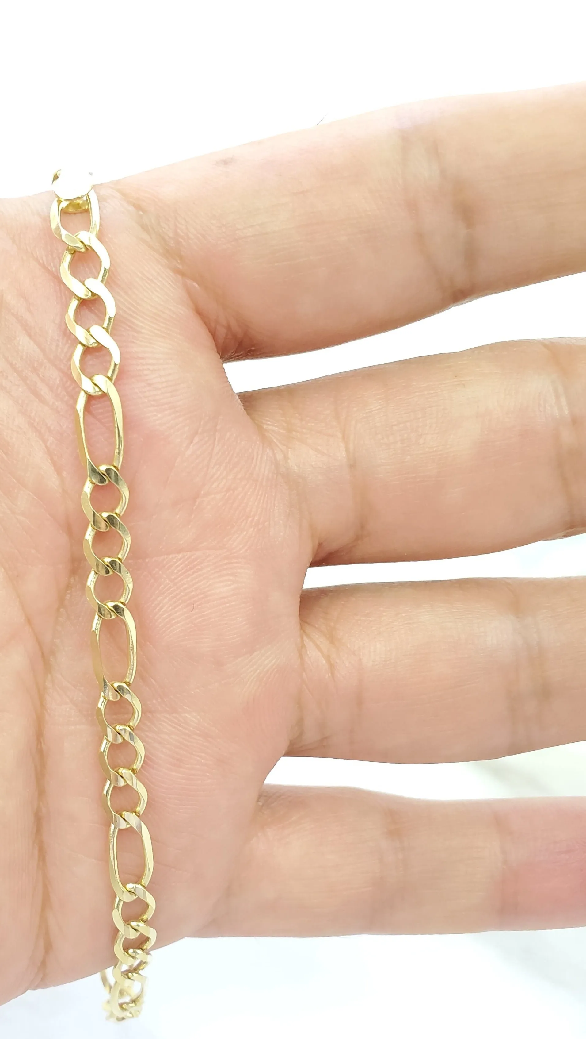 14K Solid Yellow Gold Figaro Chain For Men/ Women - Gifts For Him/ her