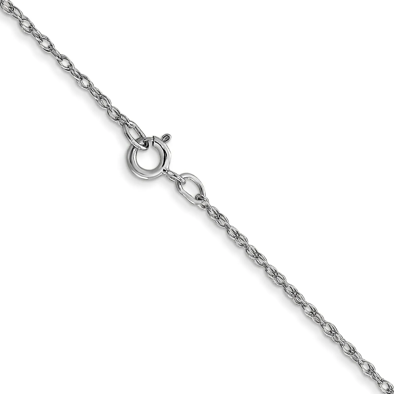 14k White Gold 0.70mm Carded Cable Rope Chain