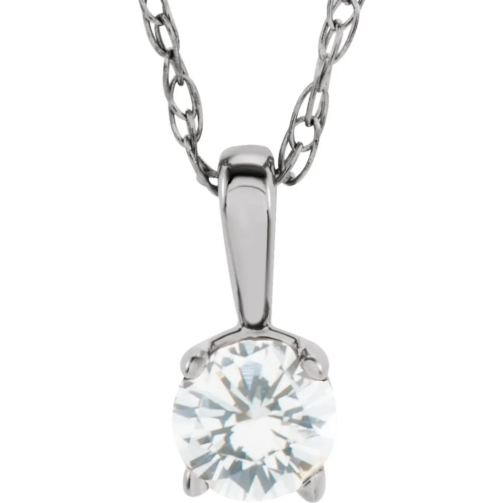14k White Gold 1/10 CTW Diamond 14" Necklace