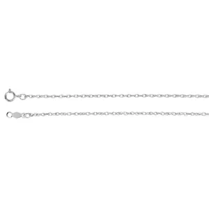 14k White Gold 1.25mm Rope 18" Chain