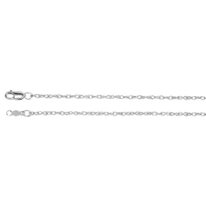 14k White Gold 1.5mm Rope 18" Chain