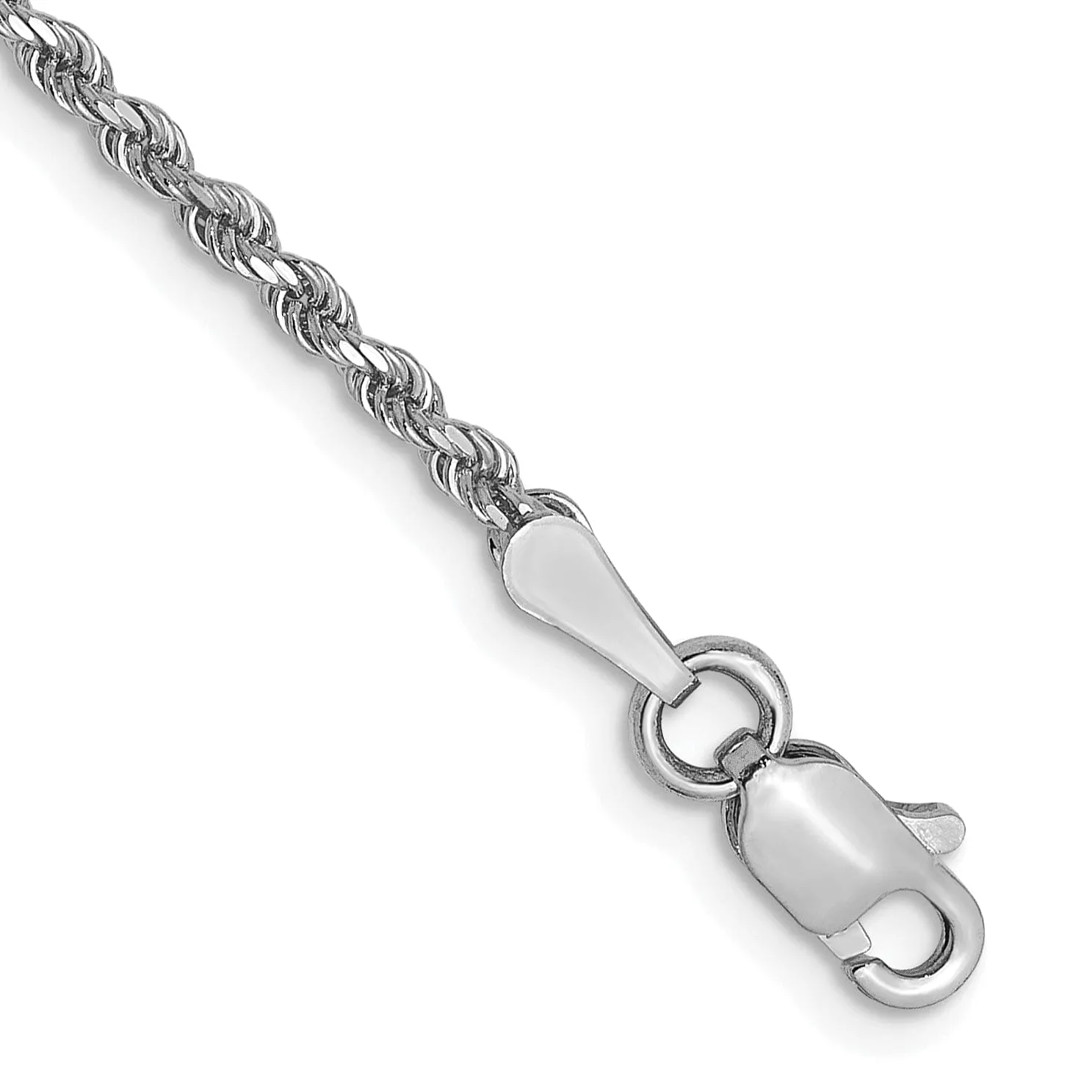 14K White Gold 1.75mm D.C Rope Chain