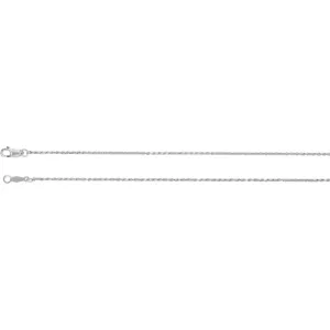 14k White Gold 1mm Diamond-Cut Rope 16" Chain
