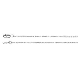 14k White Gold 1mm Rope 24" Chain