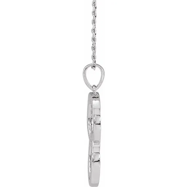 14K White Gold Interlocking Beaded 16-18" Necklace