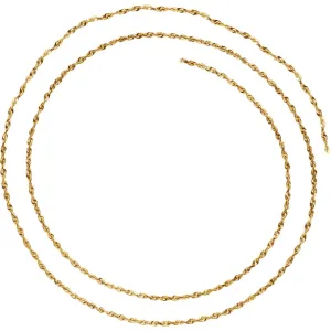 14k Yellow Gold 1.3mm Diamond Cut Rope 20" Chain