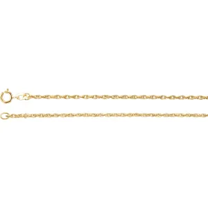 14k Yellow Gold 1.5mm Rope 16" Chain