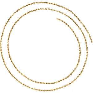 14k Yellow Gold 1.6mm Diamond-Cut Rope 24" Chain with Lobster Clasp