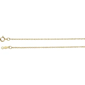 14k Yellow Gold 1mm Rope 18" Chain
