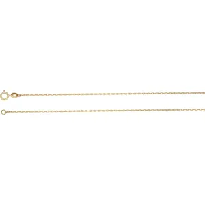 14k Yellow Gold 1mm Solid Rope 16" Chain