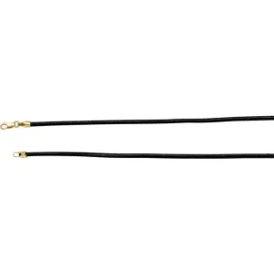 14K Yellow Gold 2 mm Black Leather 18" Cord