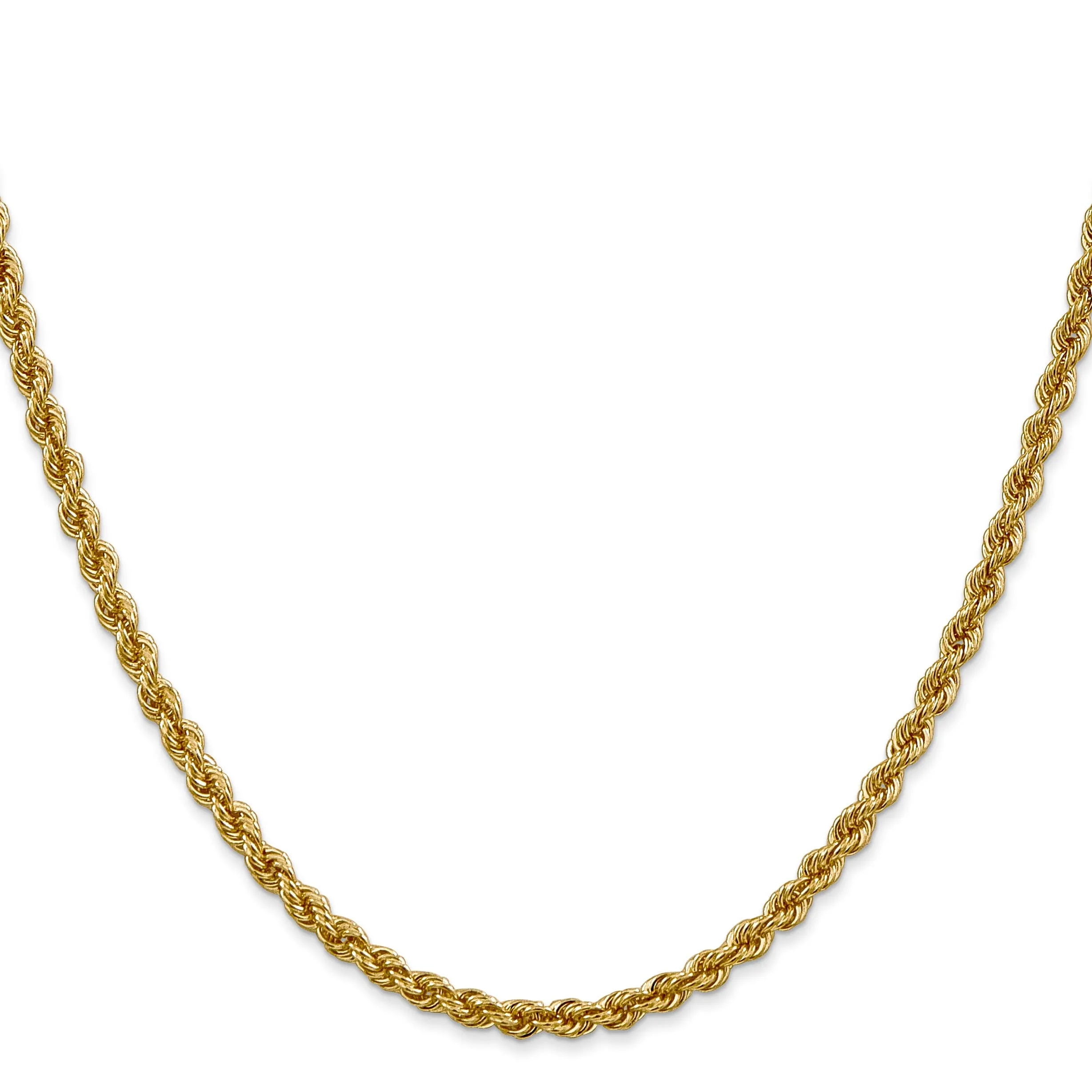 14k Yellow Gold 3.0mm Solid Rope Chain