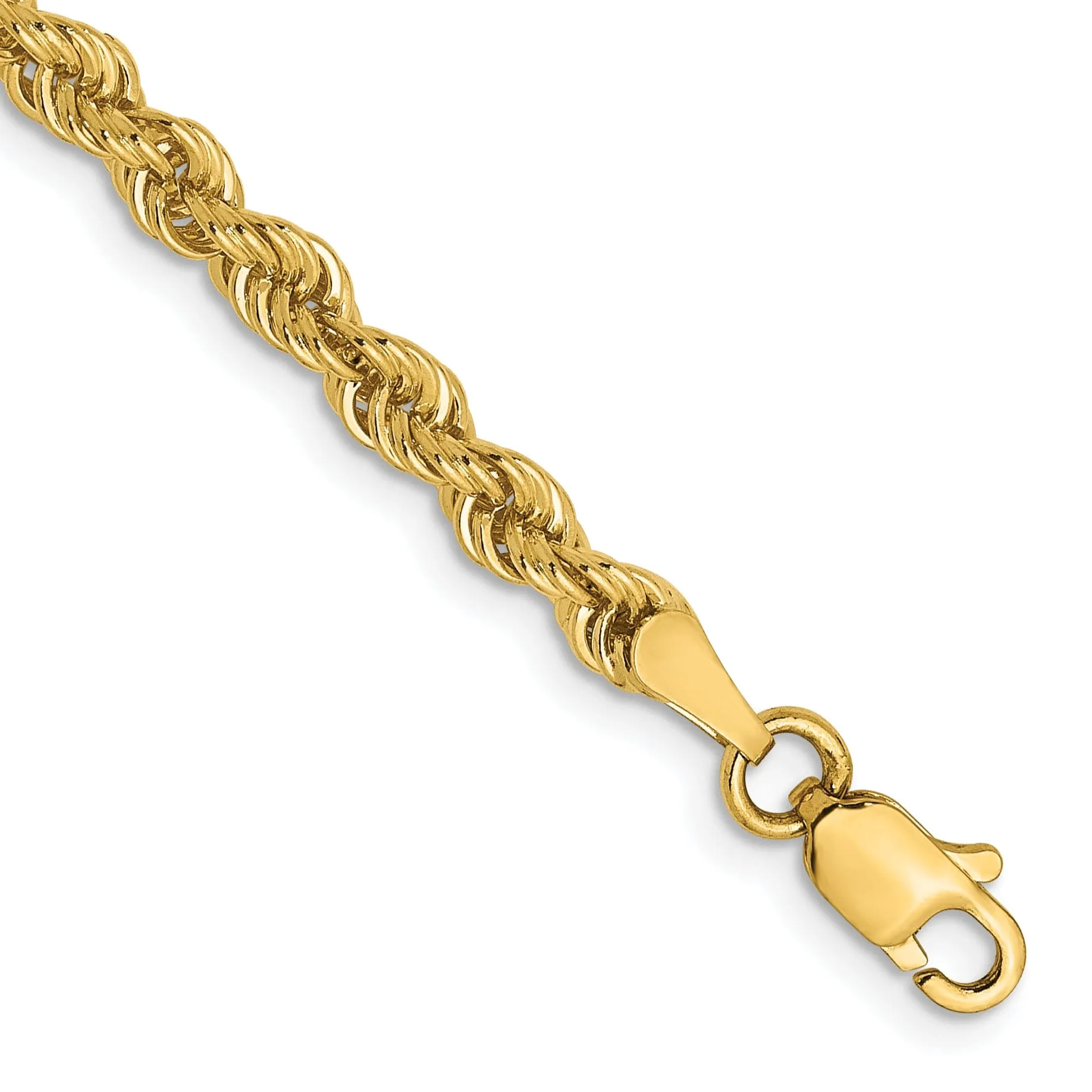 14k Yellow Gold 3.0mm Solid Rope Chain