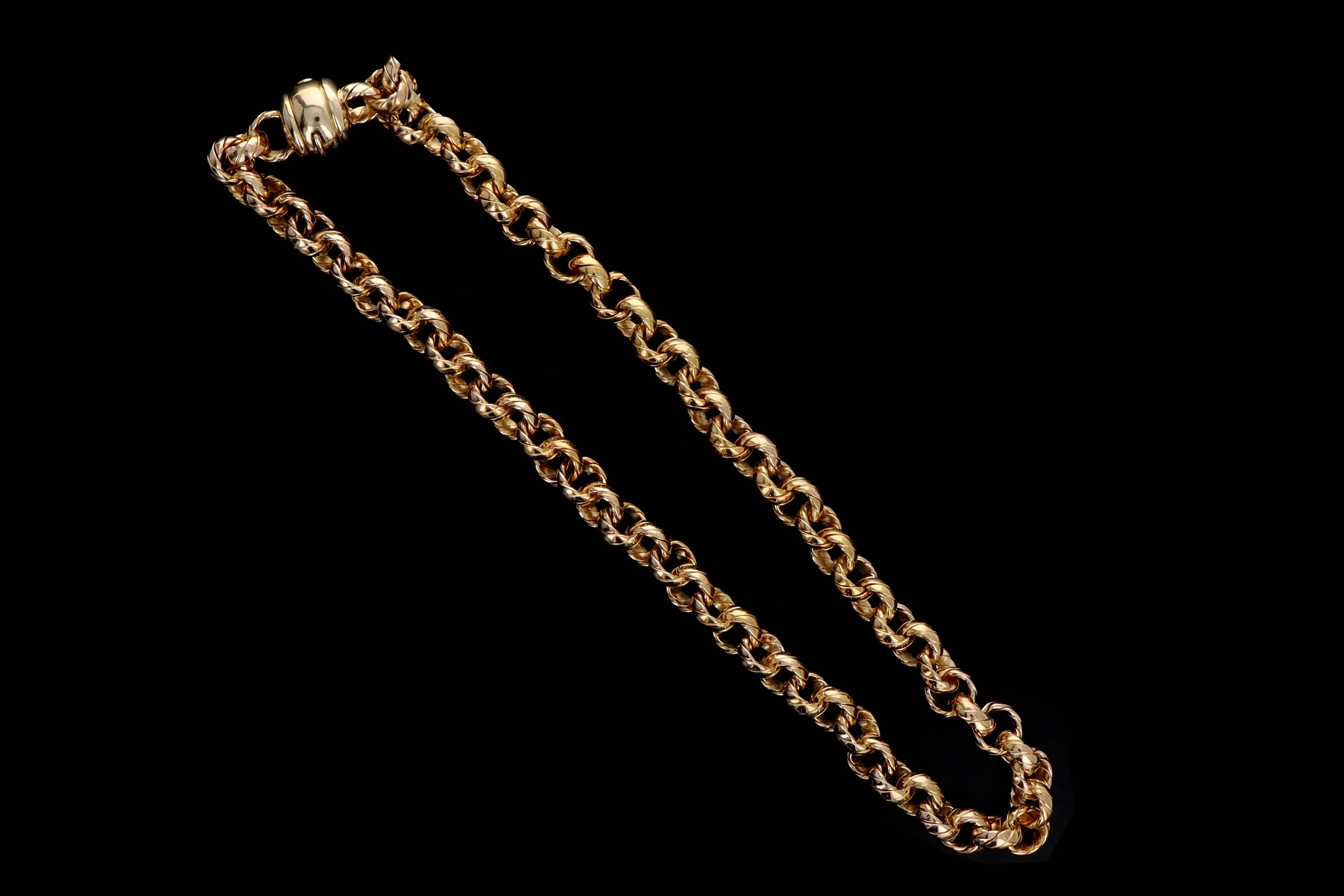14K Yellow Gold Rope Textured Chain Necklace