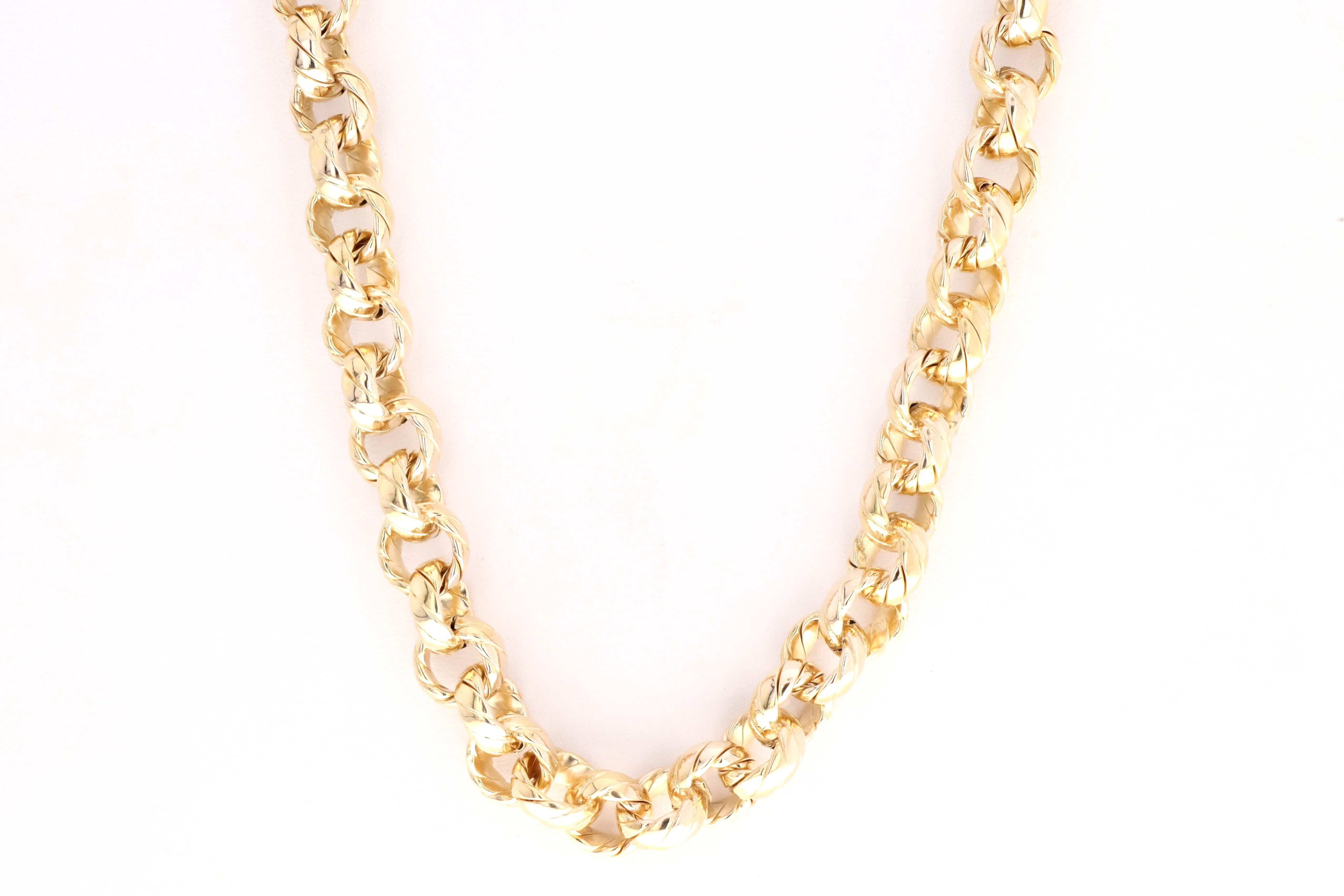 14K Yellow Gold Rope Textured Chain Necklace