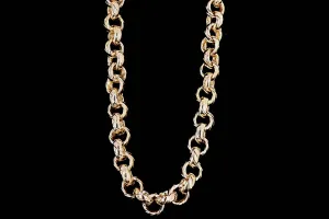 14K Yellow Gold Rope Textured Chain Necklace