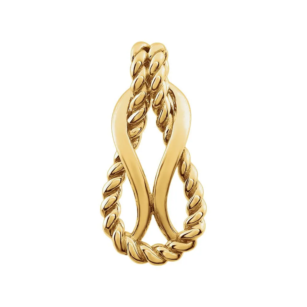 14k Yellow Gold Teardrop Rope Design Pendant
