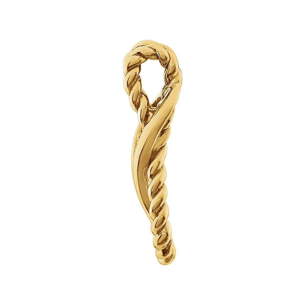14k Yellow Gold Teardrop Rope Design Pendant
