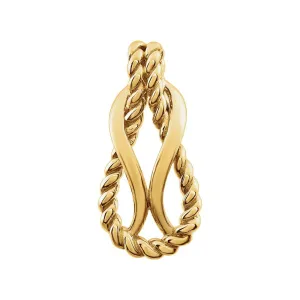 14k Yellow Gold Teardrop Rope Design Pendant