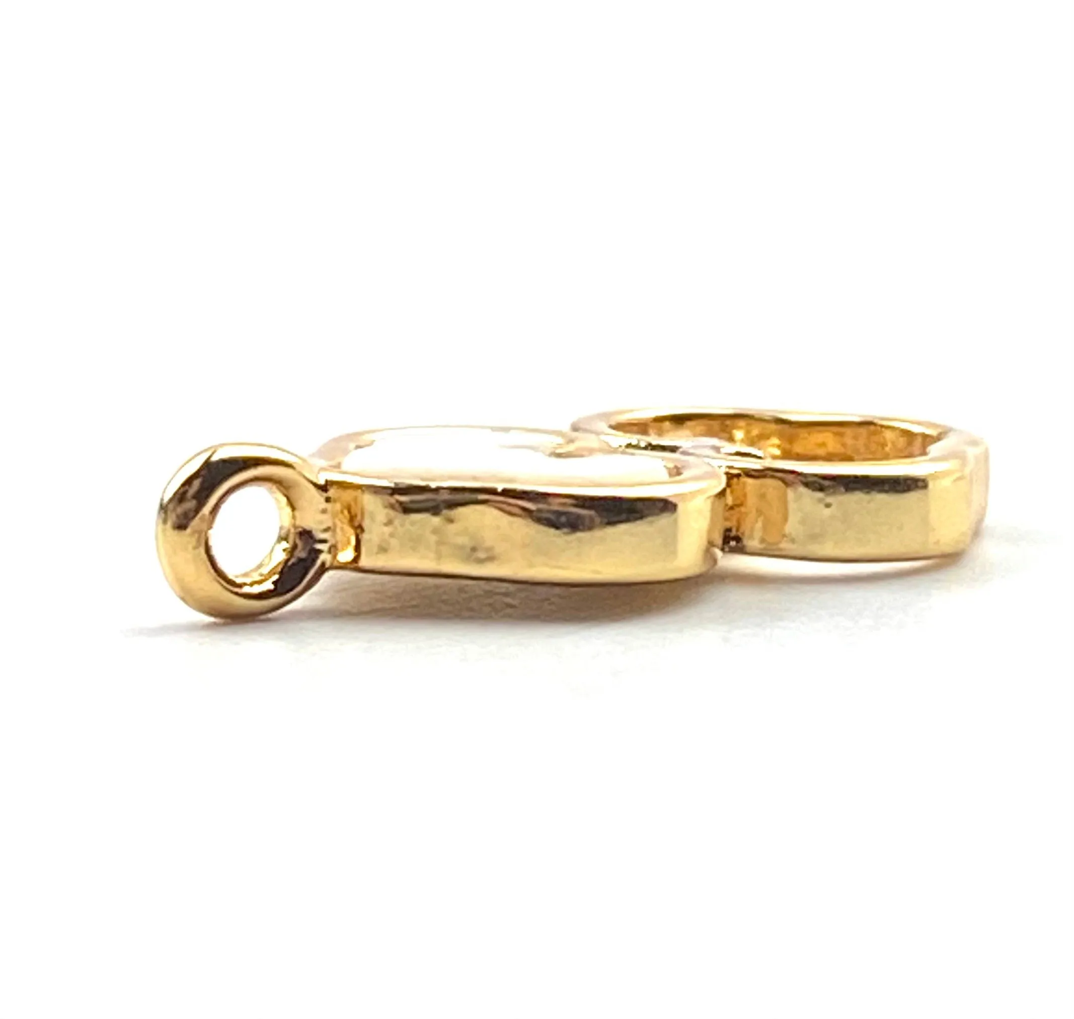 14KGF back to back heart abalone mother of pearl charm, SKU# M1052