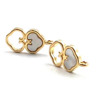 14KGF back to back heart abalone mother of pearl charm, SKU# M1052