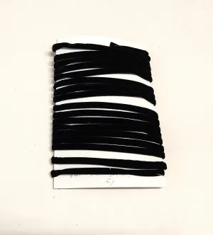 1/4" Stitched & Reinforced Black Velvet Fabric Cord