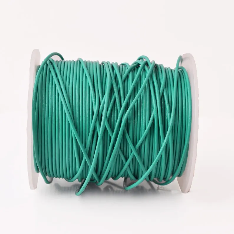 1.5mm Leather Cord - Cyan Blue - Round - Matt Finish