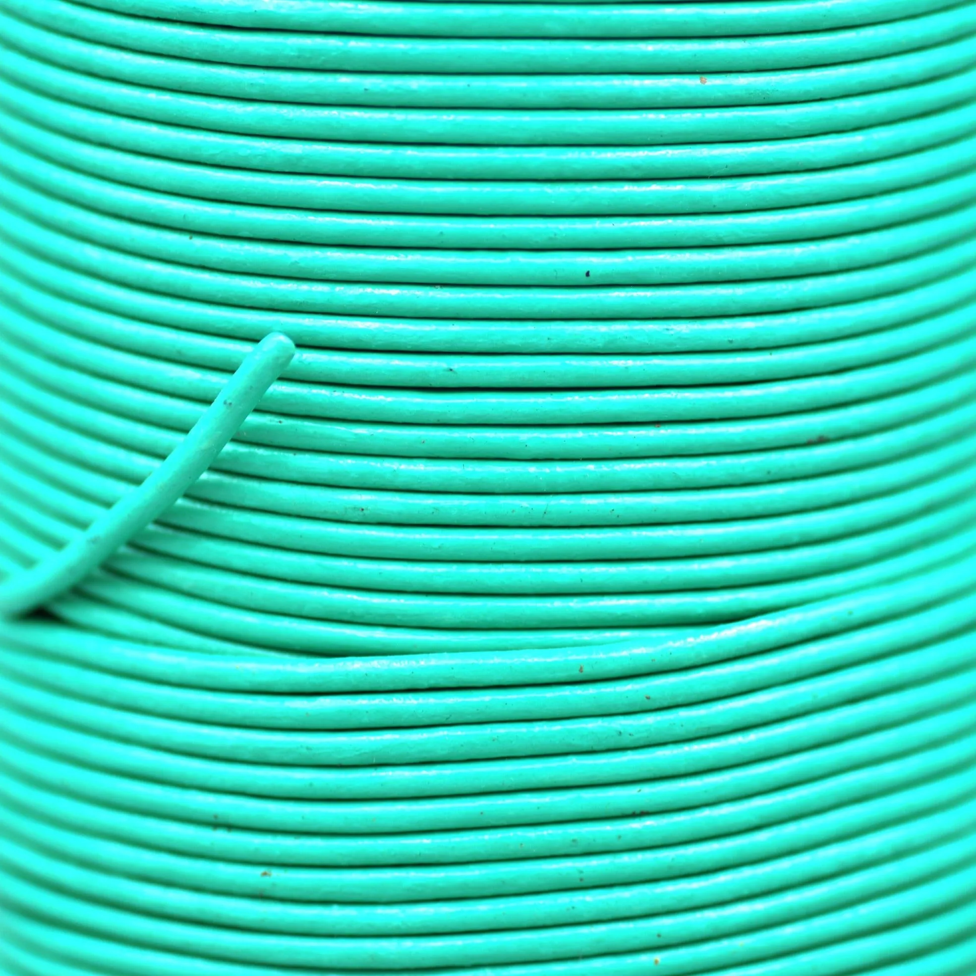 1.5mm Leather Cord - Cyan Blue - Round - Matt Finish