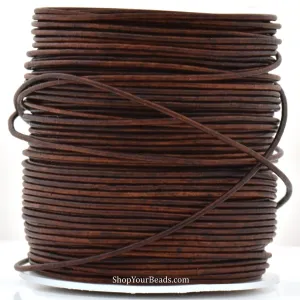 1.5mm Light Brown Leather Cord - Round