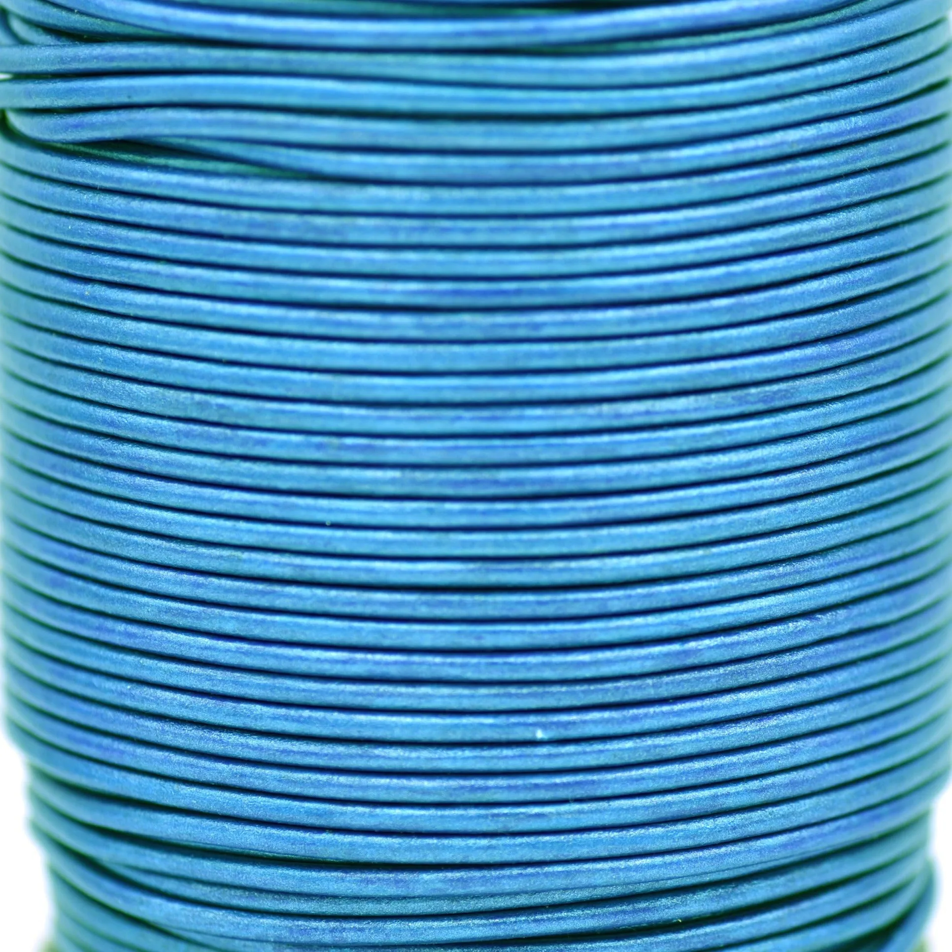 1.5mm Metallic Blue Leather Cord - Round