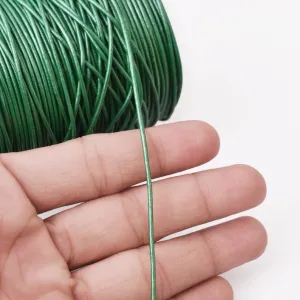 1.5mm Metallic Leaf Green Leather Cord - Round