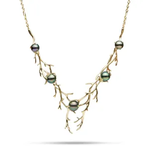 16-18" Adjustable Heritage Tahitian Pearl Necklace in Gold