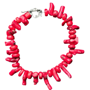 16-Inch Red Branch Coral Necklace