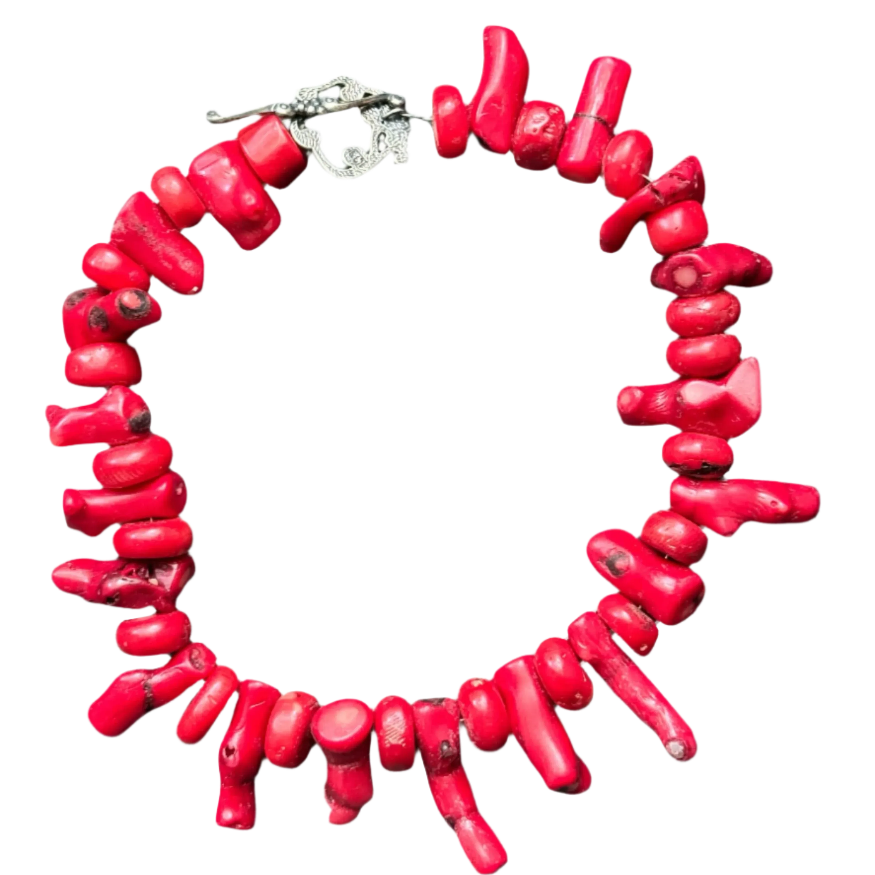 16-Inch Red Branch Coral Necklace