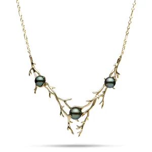 16.5-18" Adjustable Heritage Tahitian Pearl Necklace in Gold