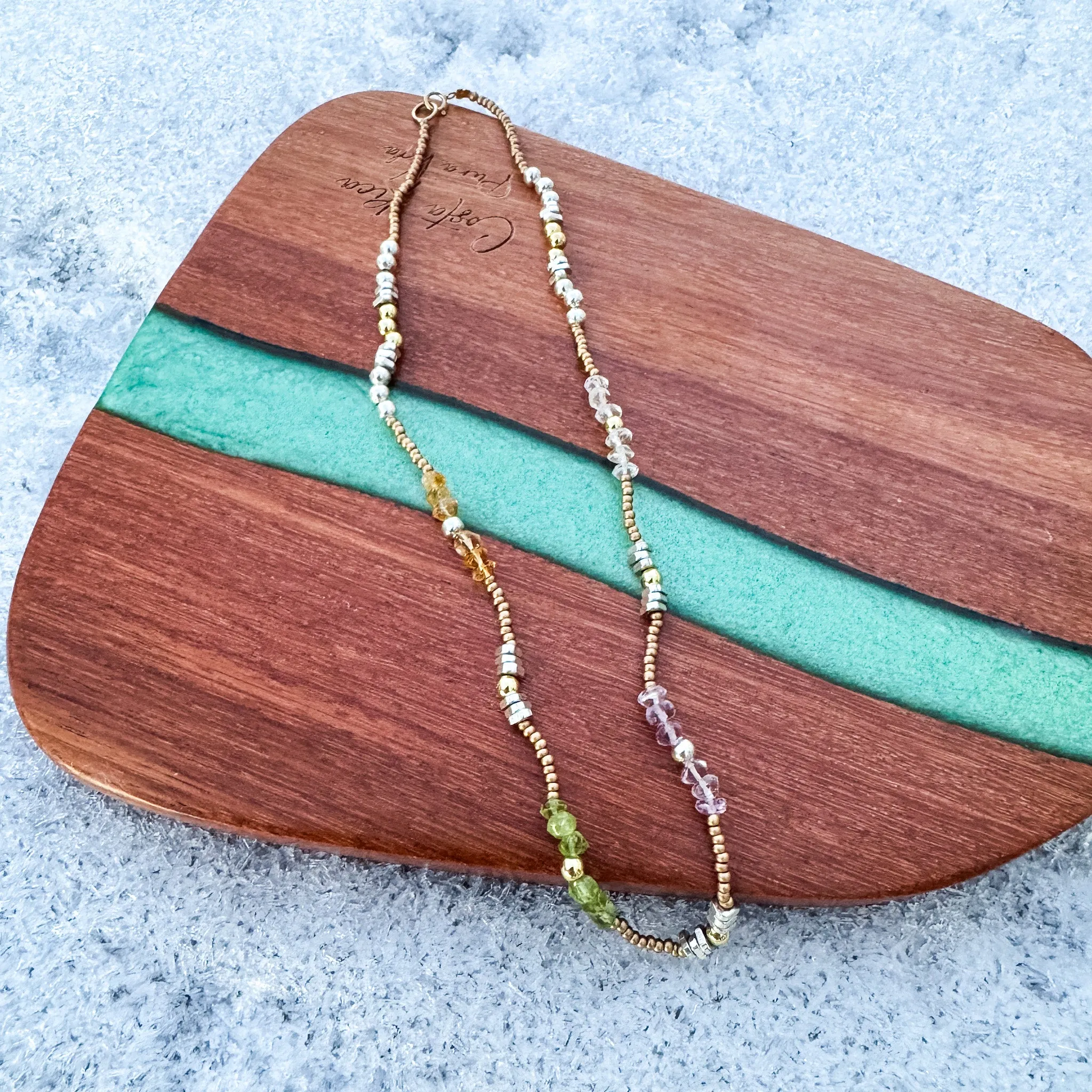 16" Multi-Colored Rondelle Necklace
