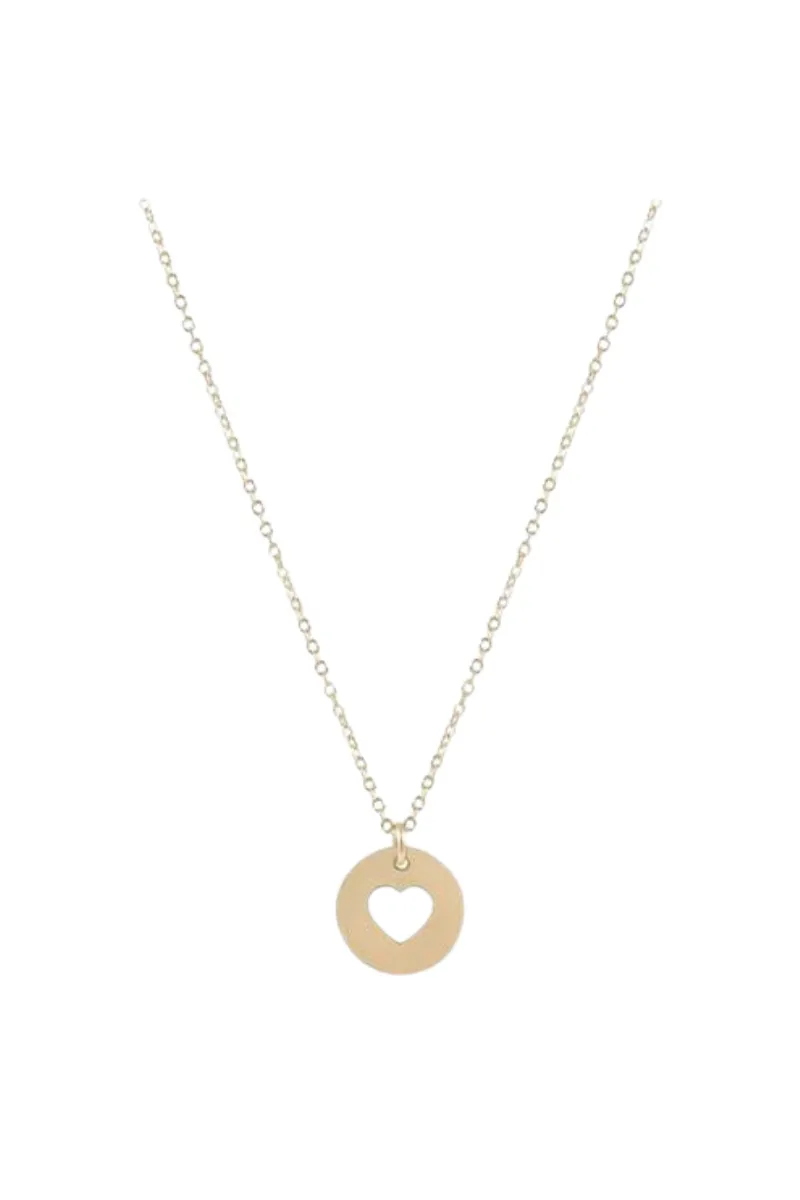 16" Necklace Gold - Love Gold Disk