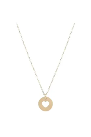 16" Necklace Gold - Love Gold Disk